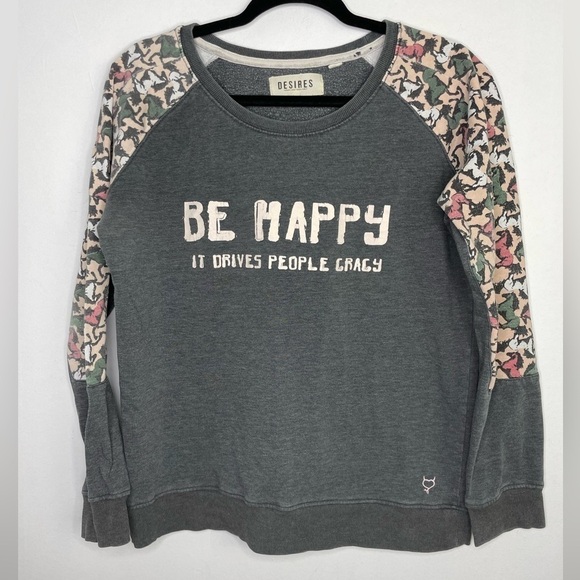 DESIRES graphic horse print sleeve sweatshirt - Picture 1 of 8